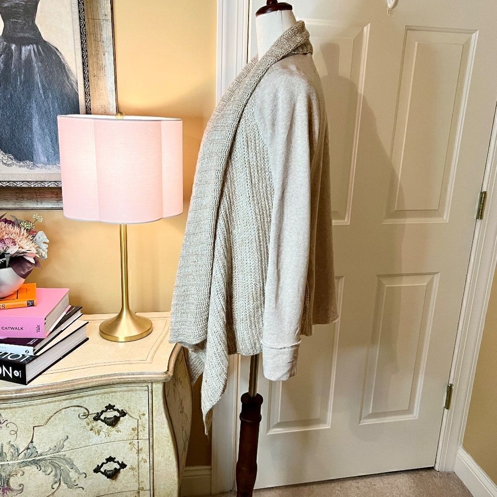 Anthropologie Saturday Sunday Casado Knit Front Cardigan Tan Sweater Size XS - Picture 4 of 5